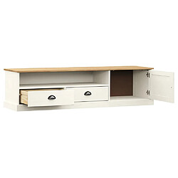 Acheter Maison Chic Meuble TV scandinave - Banc TV pour salon VIGO blanc 156x40x40 cm bois massif de pin -MN41171