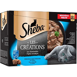 Sheba Lot de 4 Sachets fraîcheur en sauce sélection aux poissons 12 x 85 g