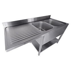 Plonge évier double Inox démontable à droite - Combisteel