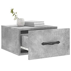 Avis vidaXL Table de chevet murale gris béton 35x35x20 cm