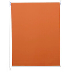 Decoshop26 Store enrouleur de fenêtre occultant protection solaire store à tirage latéral 40x160cm opaque orange 04_0004415 