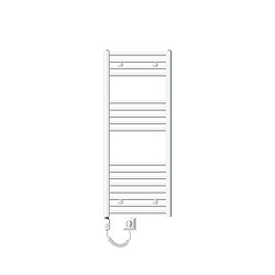 LuxeBath Radiateur électrique pour salle de bains Sahara 500x1200 mm Blanc courbé Raccord latéral & élément chauffant 900W