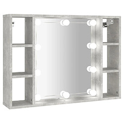 Helloshop26 Armoire à miroir avec led 76 x 15 x 55 cm gris 02_0006675