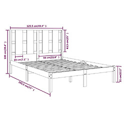 vidaXL Cadre de lit bois massif 120x190 cm petit double pas cher