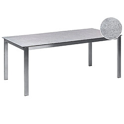 Beliani Table de jardin 180 x 90 cm Verre Gris COSOLETO