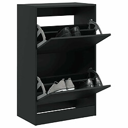 Maison Chic Armoire à chaussures | Meuble de rangement à chaussures Meuble d'Entrée noir 60x34x96,5 cm bois d'ingénierie -MN93690