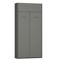 Inside 75 Armoire lit escamotable DYNAMO gris mat ouverture assistée couchage 90*200 cm