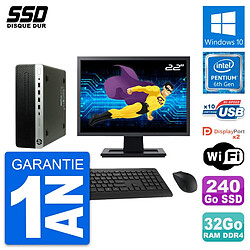 PC HP ProDesk 600 G3 SFF Ecran 22" G4400 RAM 32Go SSD 240Go Windows 10 Wifi · Occasion 