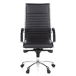 Siège de bureau / Fauteuil de direction PARMA 20, cuir noir, chromé hjh OFFICE 