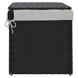 Acheter vidaXL Panier à linge avec couvercle noir 55,5x35x34 cm résine tressée