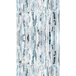 HOMEMANIA Tapis Imprimé Blue Wood 1 - Géométrique - Décoration de Maison - Antidérapant - Pour Salon, séjour, chambre à coucher - Multicolore en Polyester, Coton, 60 x 100 cm