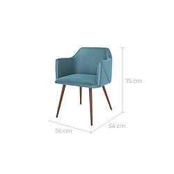 Rendez Vous Deco Chaise Daisy en velours bleu (lot de 2)