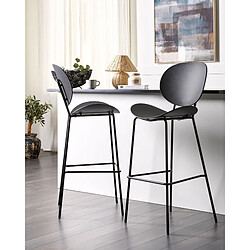 Beliani Tabouret de bar Set de 2 Noir SHONTO