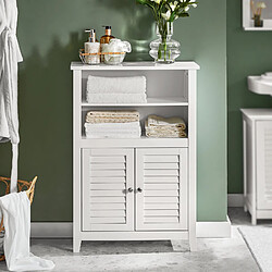 SoBuy BZR13-W Meuble Bas de Salle de Bain Armoire Toilette Buffet Commode de Rangement 