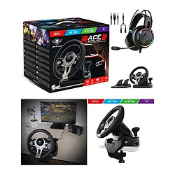 Volant et pédales de jeu Vidéo PRO Race compatible Xbox Séries X|S PS3 PS4 SWITCH PC + Casque SPIRIT OF GAMER PRO MULTI CONSOLE