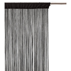 Toilinux Lot 2x Rideau fils - 90 x 200 cm - Noir Toilinux - Lot 2x Rideau fils - 90 x 200 cm - Noir - Design