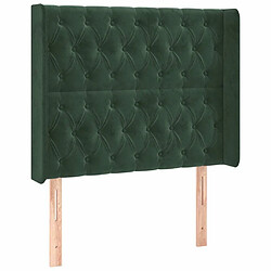 Maison Chic Tête de lit scandinave avec oreilles,meuble de chambre Vert foncé 103x16x118/128 cm Velours -MN62571