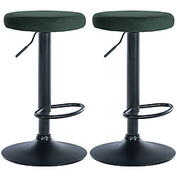 Non Lot de 2 tabourets de bar Ponte velours noir 