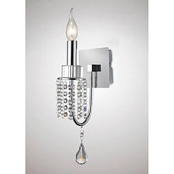 Luminaire Center Applique murale Emily avec interrupteur 1 Ampoule chrome poli/cristal