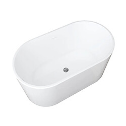 Vente-Unique Baignoire îlot ovale - 180 L - L130 x H58 x P71 cm - Blanche - Acrylique - APOGON pas cher