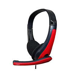 LUUCOZK Casque de jeu 3,5 mm filaire stéréo antibruit léger avec micro - Rouge