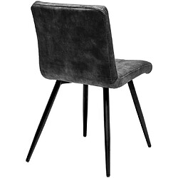 Acheter Decoshop26 Lot de 2 chaises de salle à manger en velours noir rembourrée structure métal noir BUR09097