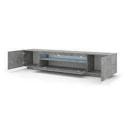 FURNLUX Table de télévision AURA LED 200x37x42 Gris