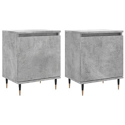 Maison Chic Lot de 2 Tables de chevet,Table de nuit,Table d'appoint pour salon gris béton 40x30x50 cm bois d'ingénierie -MN27639