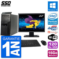 PC Tour Lenovo M83 Ecran 22" Intel G3220 RAM 16Go SSD 120Go Windows 10 Wifi - Occasion