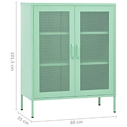 vidaXL Armoire de rangement Vert menthe 80x35x101,5 cm Acier pas cher