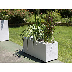 Avis 2 Jardinières rectangulaire Graphit - 99,5 x 39,5 x 43,5 cm - 97 L - Blanc cérusé - Eda