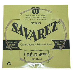 Corde au détail Savarez 524J pour guitare classique - tirant très fort Ré - Carte Jaune