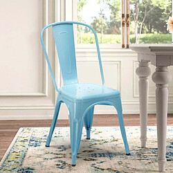 Ahd Amazing Home Design Chaise Tolix industrielle en acier et métal pour cuisine et bars Steel One, Couleur: Turquoise