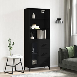 vidaXL Buffet haut Noir 69,5x34x180 cm Bois d'ingénierie