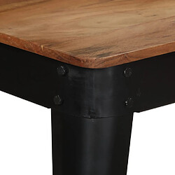 Acheter vidaXL Table à manger Bois d'acacia massif et acier 120x60x76 cm