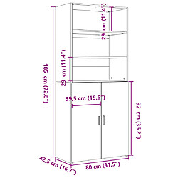 vidaXL Buffet haut blanc 80x42,5x185 cm bois d'ingénierie pas cher