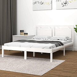 vidaXL Cadre de lit sans matelas blanc 150x200 cm bois massif