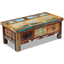 Avis vidaXL Table basse à tiroirs Bois de récupération 90x45x35 cm