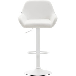 Non Lot de 2 tabourets de bar Braga simili cuir blanc