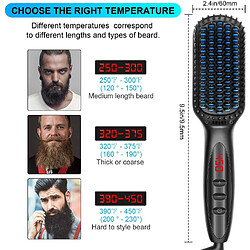 Avis Chrono Lisseur à cheveux, brosse à lisser professionnelle pour lisseur à cheveux pour hommes, température réglable 120 °C ~ 230 °C (250 ? ~ 450 ?), anti-brûlure, 12 réglages de température(Noir)