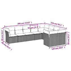 Acheter vidaXL Salon de jardin avec coussins 9 pcs marron résine tressée