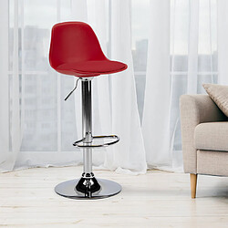 Superstool Tabouret haut bar et cuisine faux cuir Design New Orleans, Couleur: Rouge