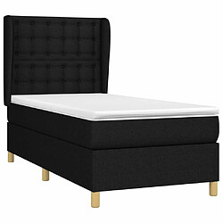 Avis Maison Chic Lit Adulte - Lit simple Lit à sommier tapissier et matelas moelleux - Meuble de Chambre - Noir 80x200 cm Tissu -MN31836