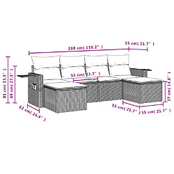 vidaXL Salon de jardin avec coussins 6 pcs marron résine tressée pas cher