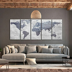 Paris Prix Tableau 5 Panneaux Concrete World Map Narrow 80 x 200 cm