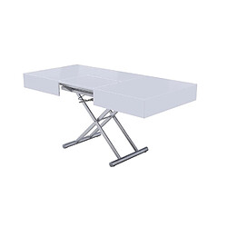 Inside 75 Table relevable extensible HARIE laquée blanc pas cher