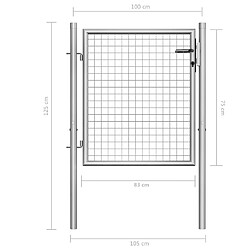 Acheter vidaXL Porte de jardin Acier galvanisé 105x125 cm Argenté