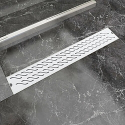 vidaXL Drain de douche linéaire 730 x 140 mm acier inoxydable 