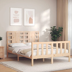 Maison Chic Cadre/structure de lit avec tête de lit pour adulte - Lit Moderne Chambre 120x200 cm bois massif -MN56434