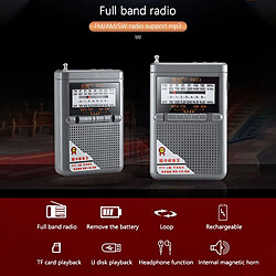 Avis Universal Récepteur radio portatif à bande complète FM/AM/SW World Band avec écran LCD Récepteur radio à boucle mini poche